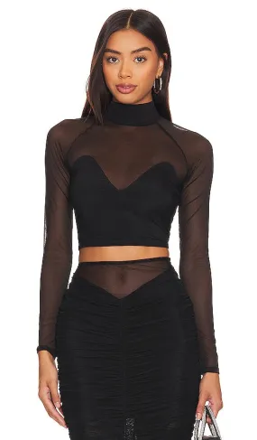 fleur du mal Mesh Top in Black