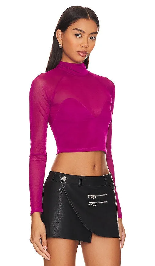 fleur du mal Mesh Top in Fuchsia