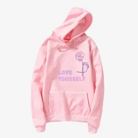 Love Yourself  kpop hoodies Enjoy loving your own kpop ladies hoodie! Bangtan boy with hat sweatshirt Love Yourself Sweatshirt,