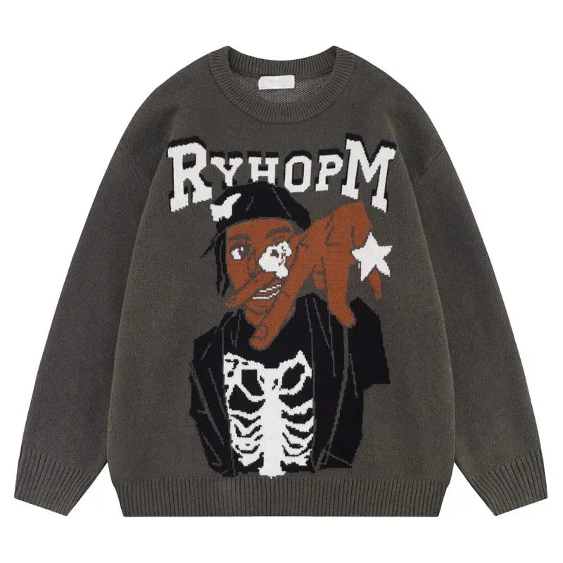 Y2K Oversize-Pullover im Hip-Hop-Stil für Damen und Herren