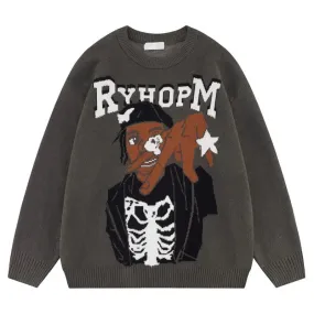 Y2K Oversize-Pullover im Hip-Hop-Stil für Damen und Herren
